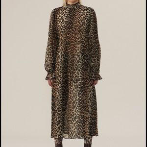 Ganni Pleated Georgette Dress